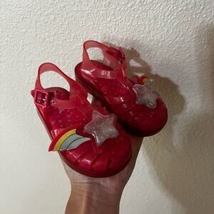 Mini Melissa Jelly Sandals Kids Size 8 Red Rainbow Sweet Scented Playful